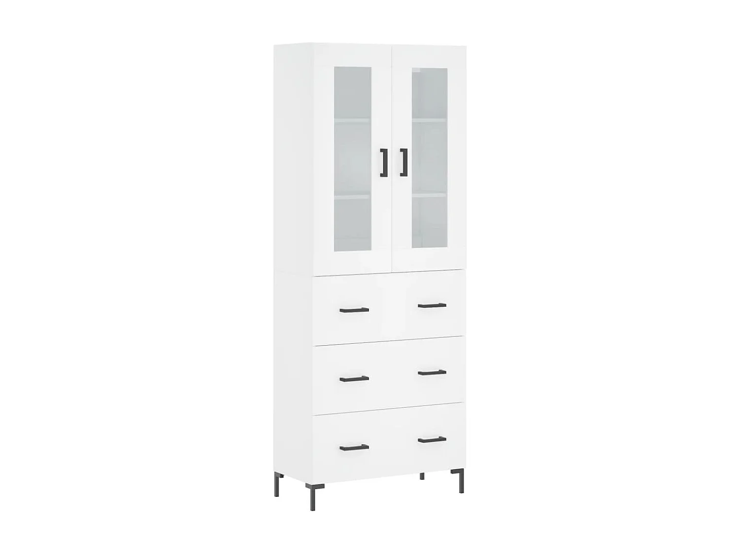 Credenza cassettiera cassettiera mobile contenitore organizer cucina soggiorno soggiorno alto 69,5 x 34 x 180 cm derivati ​​del legno bianco 02_0032567