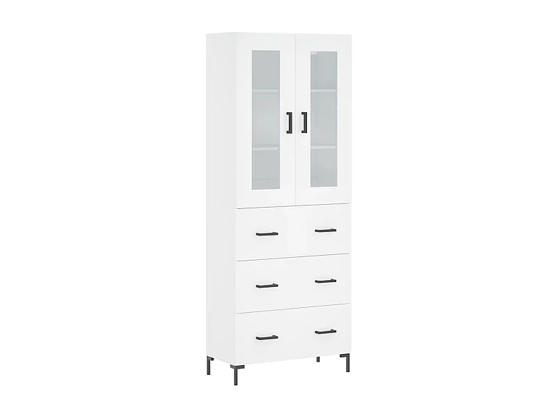 Credenza cassettiera cassettiera mobile contenitore organizer cucina soggiorno soggiorno alto 69,5 x 34 x 180 cm derivati ​​del legno bianco 02_0032567