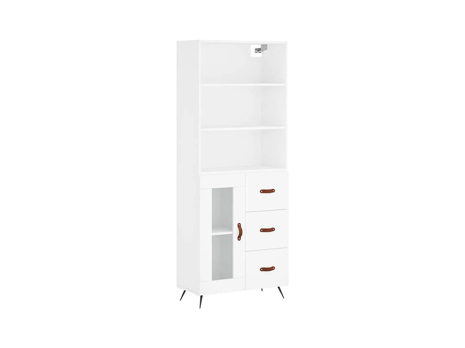 Aparador cómoda cómoda armario mueble organizador cocina salón salón alto 69,5 x 34 x 180 cm madera contrachapada blanco 02_0032731
