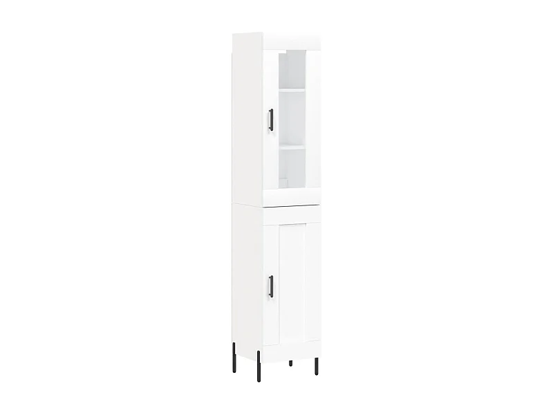 Credenza cassettiera cassettiera mobile contenitore organizer cucina soggiorno soggiorno alto 34,5 x 34 x 180 cm derivati ​​del legno bianco 02_0032373
