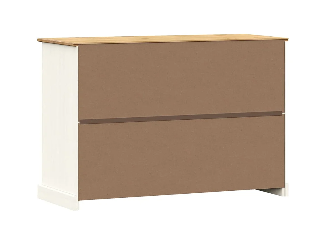 Credenza cassettiera armadio contenitore organizer cucina soggiorno soggiorno con cassetti 113 x 40 x 75 cm legno massello di pino bianco 02_0030132