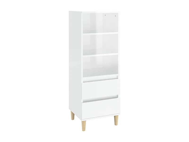 Aparador cómoda cómoda armario mueble organizador cocina salón salón alto brillo 40 x 36 x 110 cm madera contrachapada blanco 02_0032975