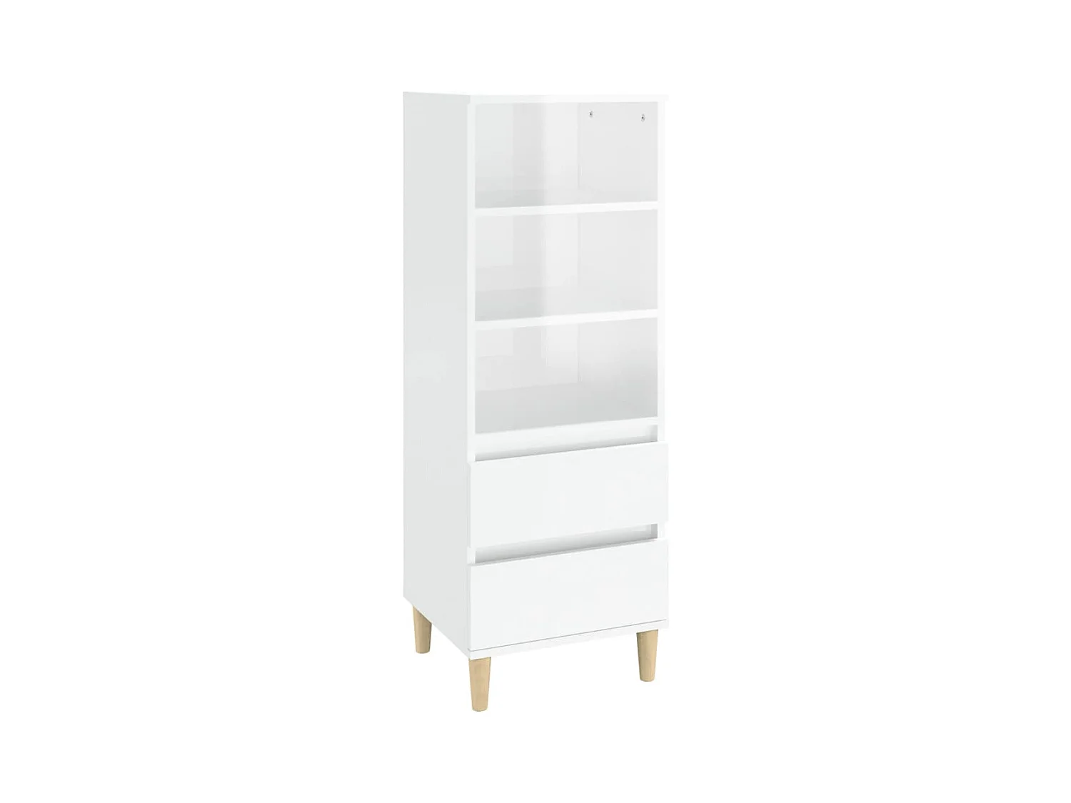 Aparador cómoda cómoda armario mueble organizador cocina salón salón alto brillo 40 x 36 x 110 cm madera contrachapada blanco 02_0032975