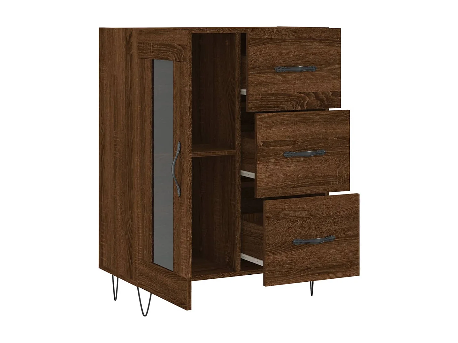 Credenza buffet cassettiera mobile contenitore organizer cucina soggiorno soggiorno 69,5 x 34 x 90 cm derivati ​​del legno marrone 02_0031377