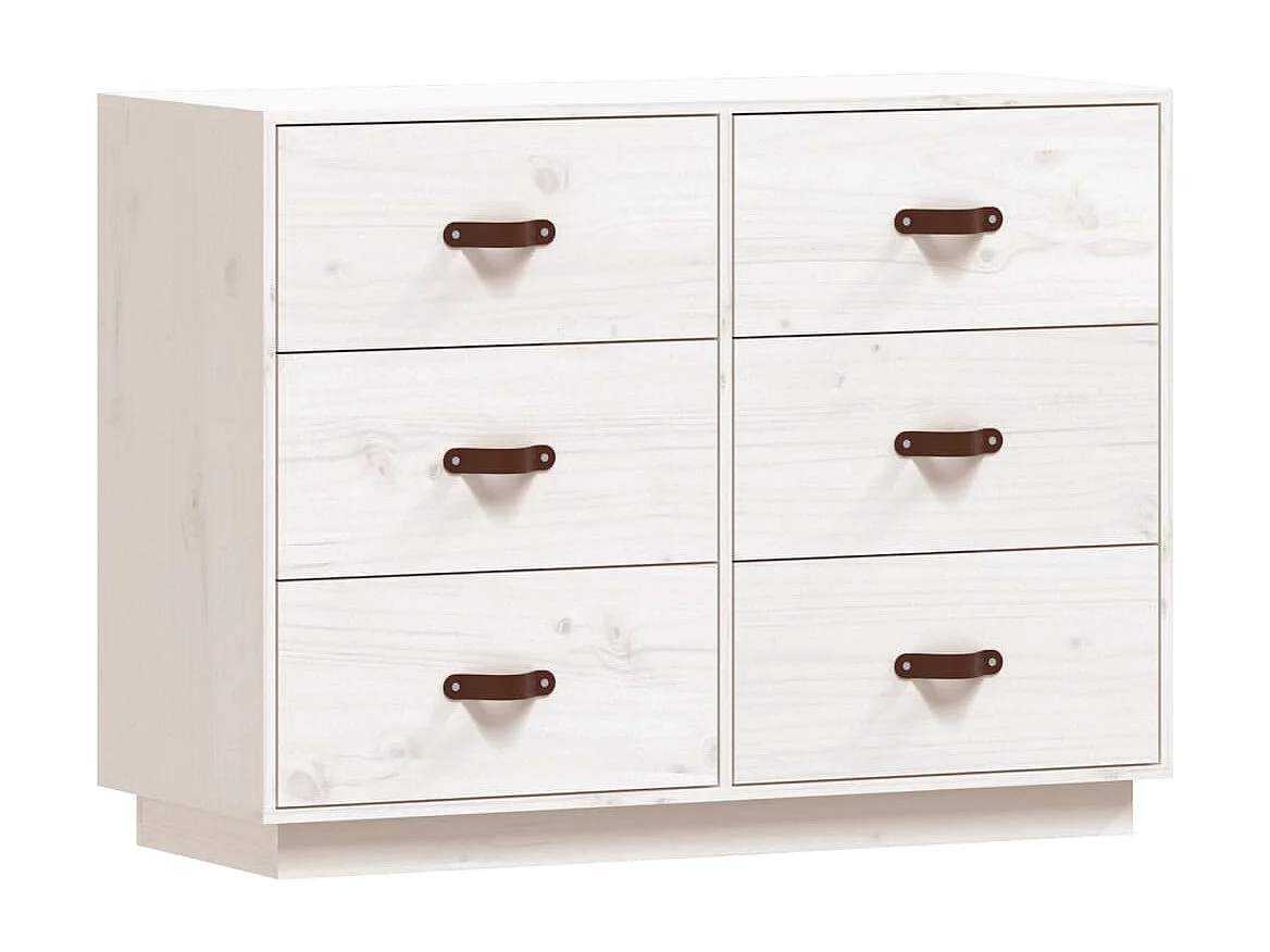 Aparador cómoda cómoda armario mueble organizador cocina salón salón 100 x 40 x 75 cm madera maciza de pino blanco 02_0030171