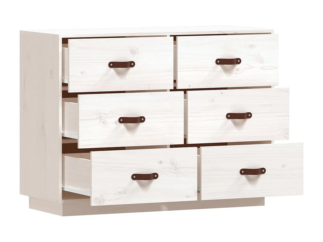 Aparador cómoda cómoda armario mueble organizador cocina salón salón 100 x 40 x 75 cm madera maciza de pino blanco 02_0030171