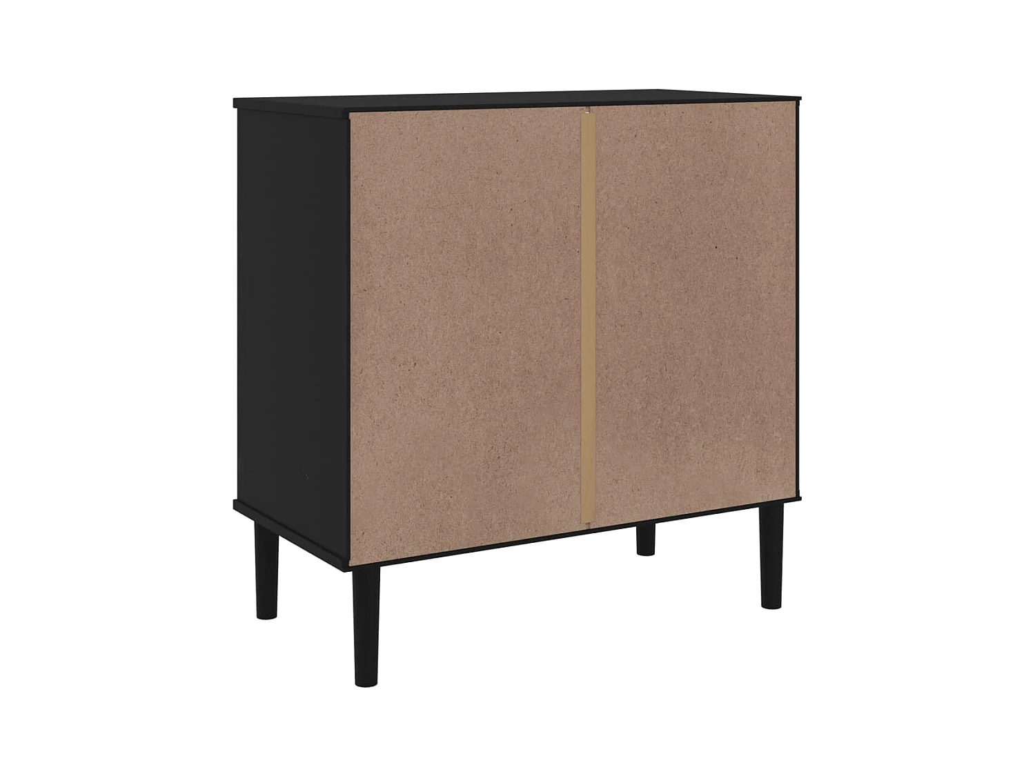 Credenza buffet cassettiera mobile contenitore organizer cucina soggiorno soggiorno effetto rattan 80 x 40 x 80 cm legno massiccio di pino nero 02_0036239