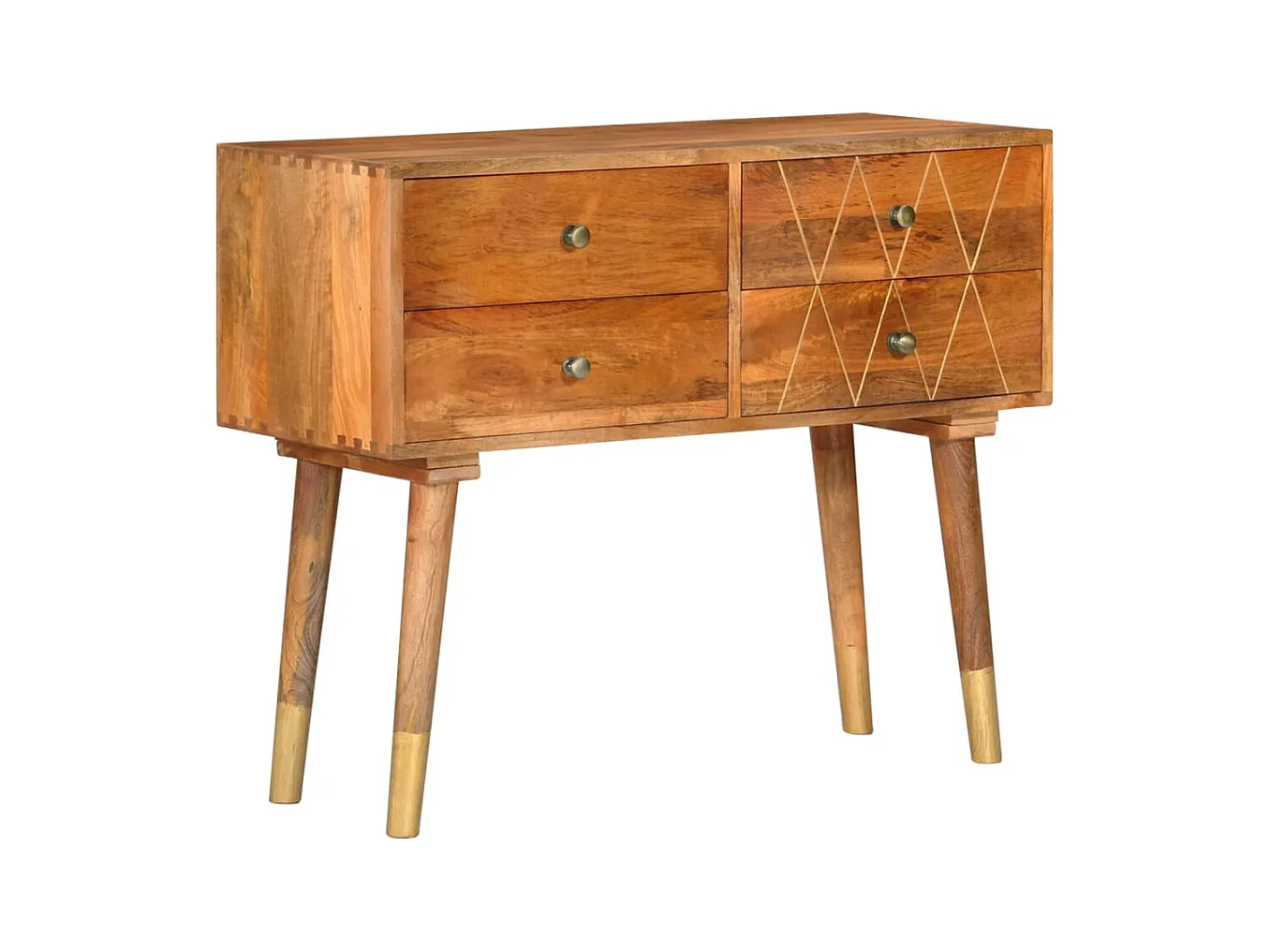 Aparador buffet cômoda armário organizador cozinha sala sala 85 x 40 x 70 cm madeira de mangueira maciça marrom 02_0029664