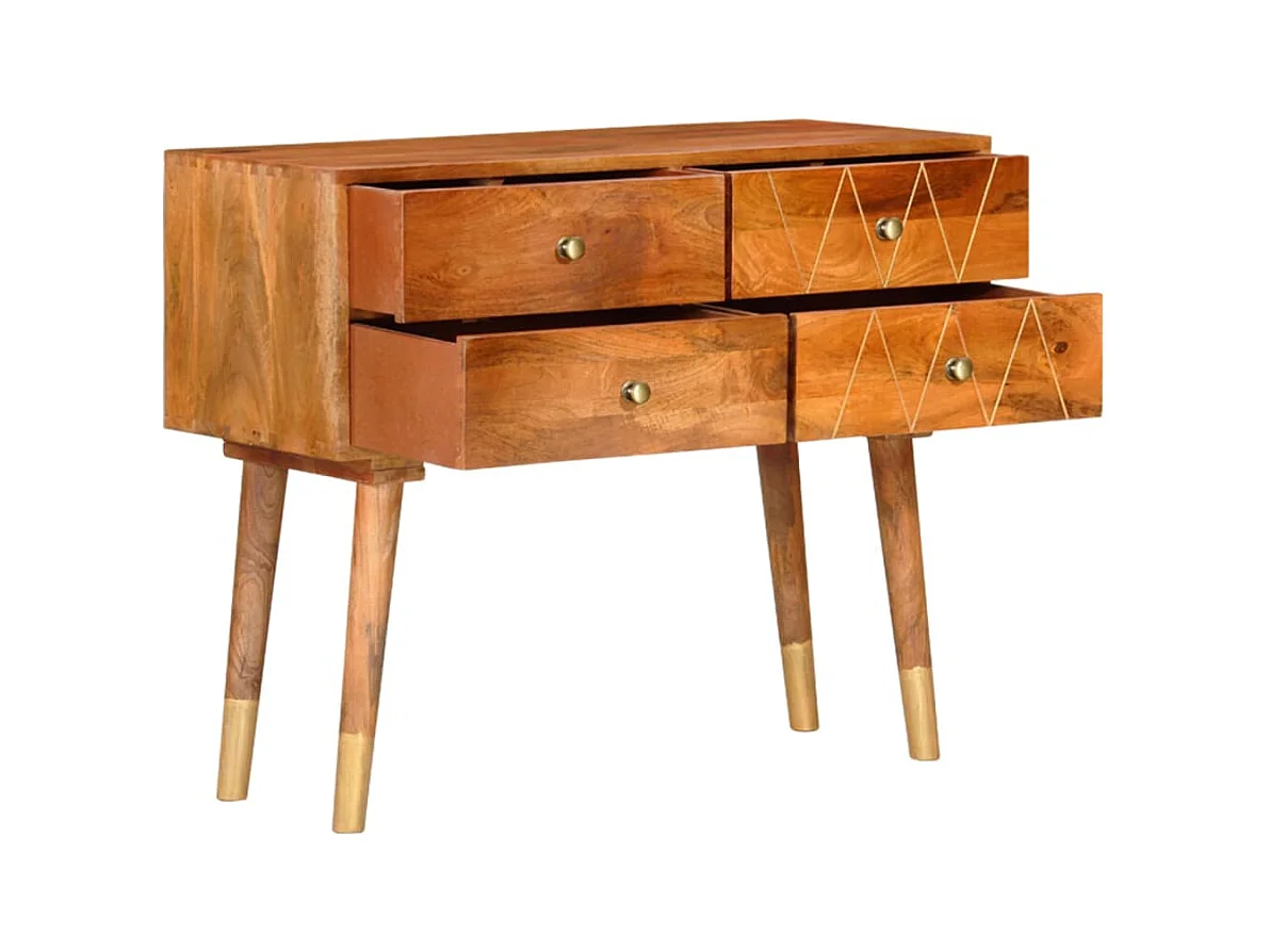 Aparador buffet cômoda armário organizador cozinha sala sala 85 x 40 x 70 cm madeira de mangueira maciça marrom 02_0029664