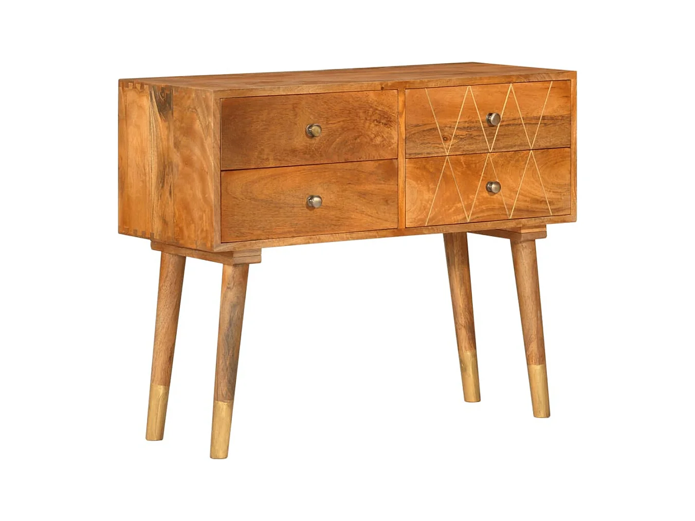 Aparador buffet cômoda armário organizador cozinha sala sala 85 x 40 x 70 cm madeira de mangueira maciça marrom 02_0029664