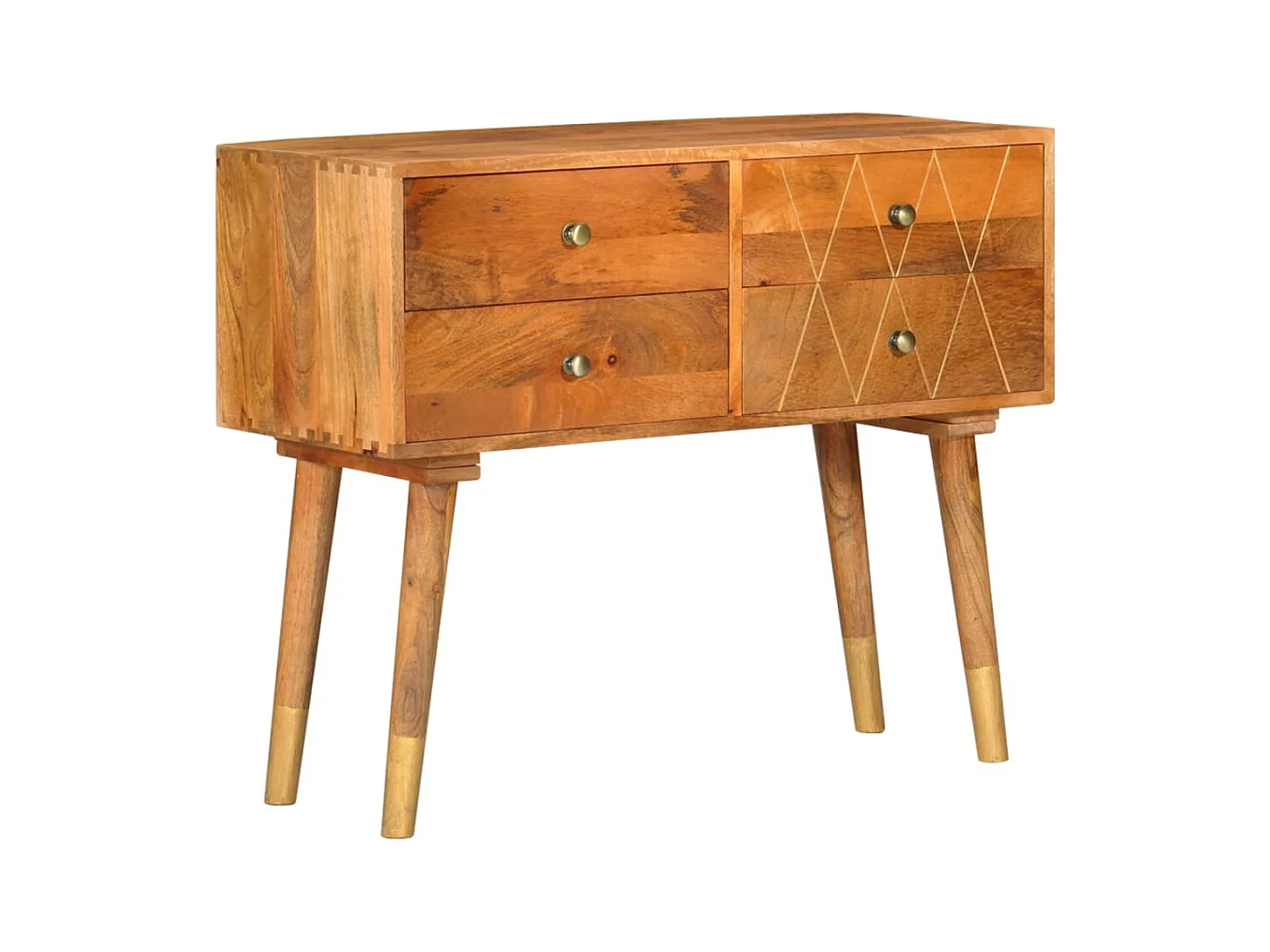 Aparador buffet cômoda armário organizador cozinha sala sala 85 x 40 x 70 cm madeira de mangueira maciça marrom 02_0029664