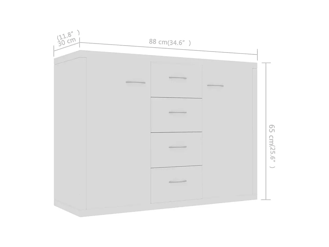 bahut commode armoire bois blanche 88 x 30 x 65 cm 02_0030524