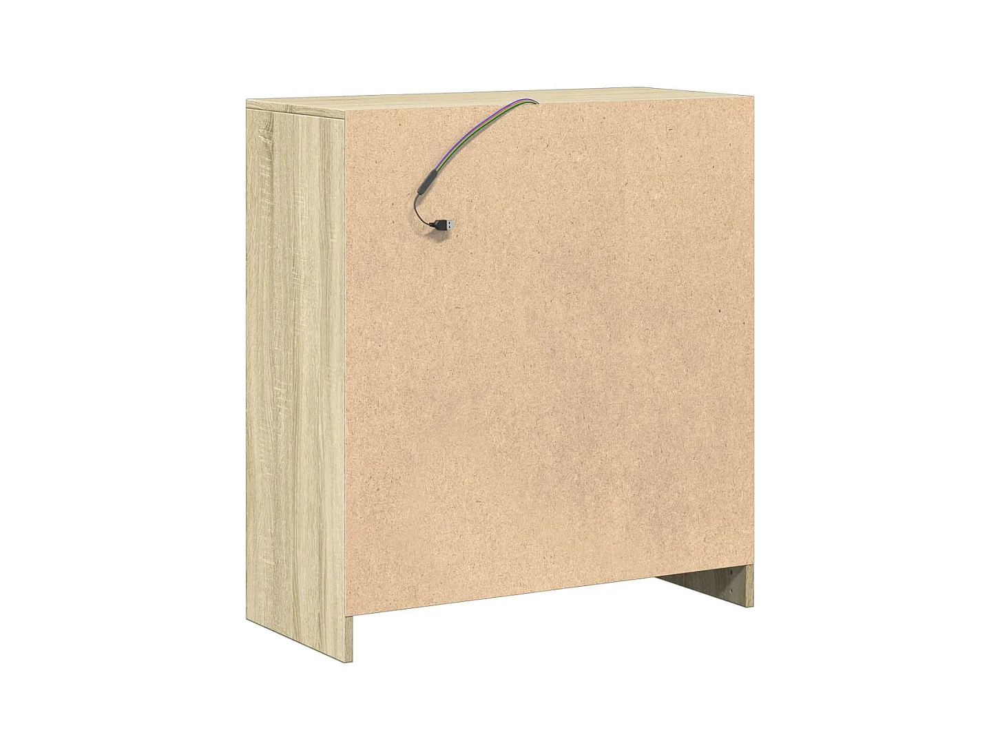 Buffet aparador cômoda armário organizador de unidade cozinha sala sala com Sonoma LED 77 x 34 x 85 cm madeira trabalhada marrom 02_0029800