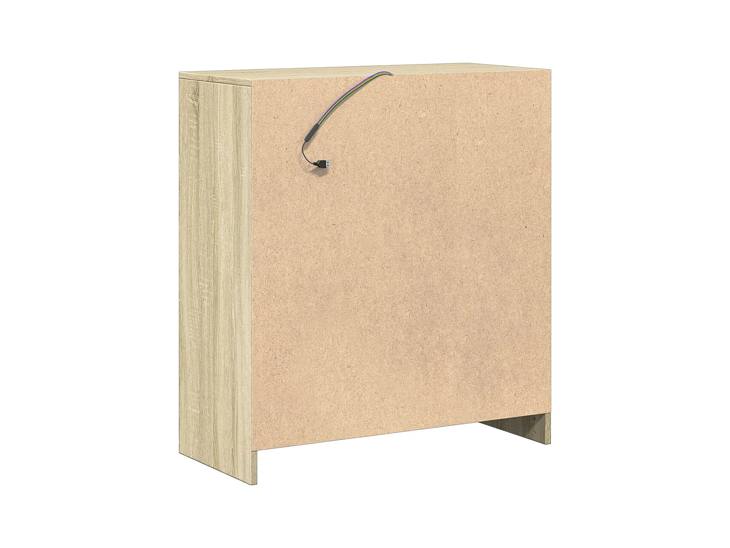 Buffet aparador cômoda armário organizador de unidade cozinha sala sala com Sonoma LED 77 x 34 x 85 cm madeira trabalhada marrom 02_0029800