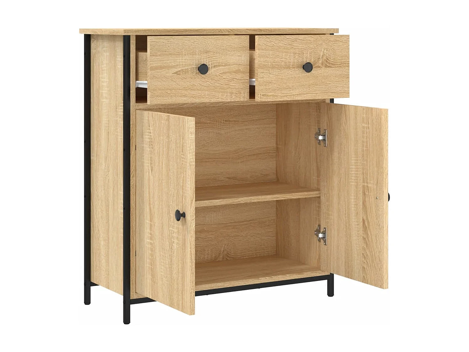 Credenza cassettiera cassettiera mobile contenitore organizer cucina soggiorno soggiorno Sonoma 70 x 30 x 80 cm derivati ​​del legno marrone 02_0031693