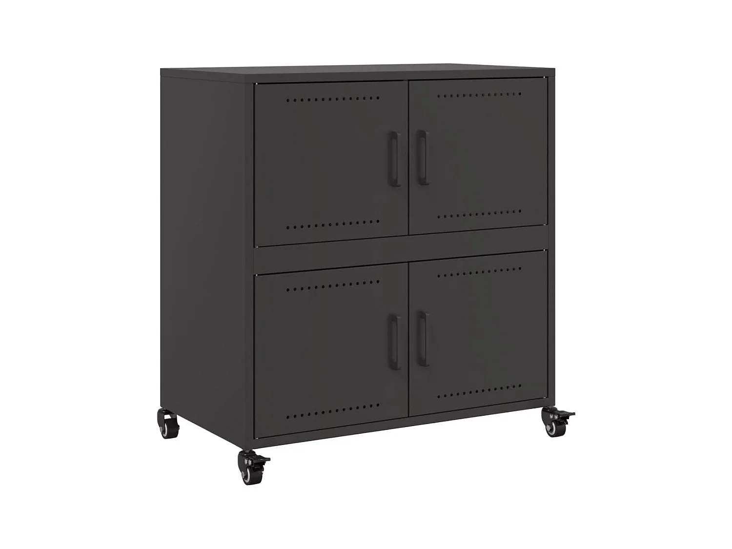 Aparador buffet cómoda armario mueble organizador cocina salón salón 68 x 39 x 72 cm acero negro 02_0036019