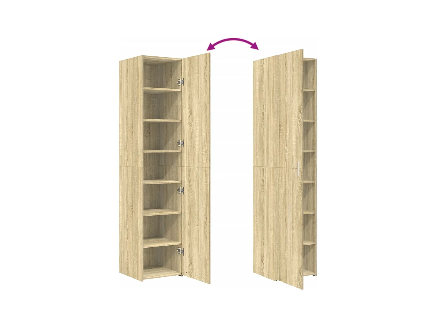 Credenza credenza cassettiera mobile contenitore organizer cucina soggiorno soggiorno alto Sonoma 40 x 42,5 x 185 cm derivati ​​del legno marrone 02_0034061