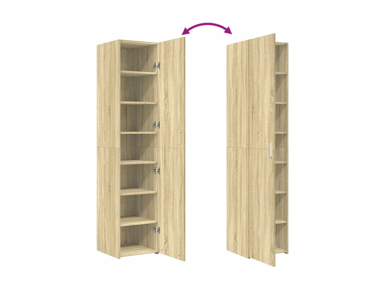 Aparador cômoda armário armário organizador cozinha sala sala alta Sonoma 40 x 42,5 x 185 cm madeira trabalhada marrom 02_0034061