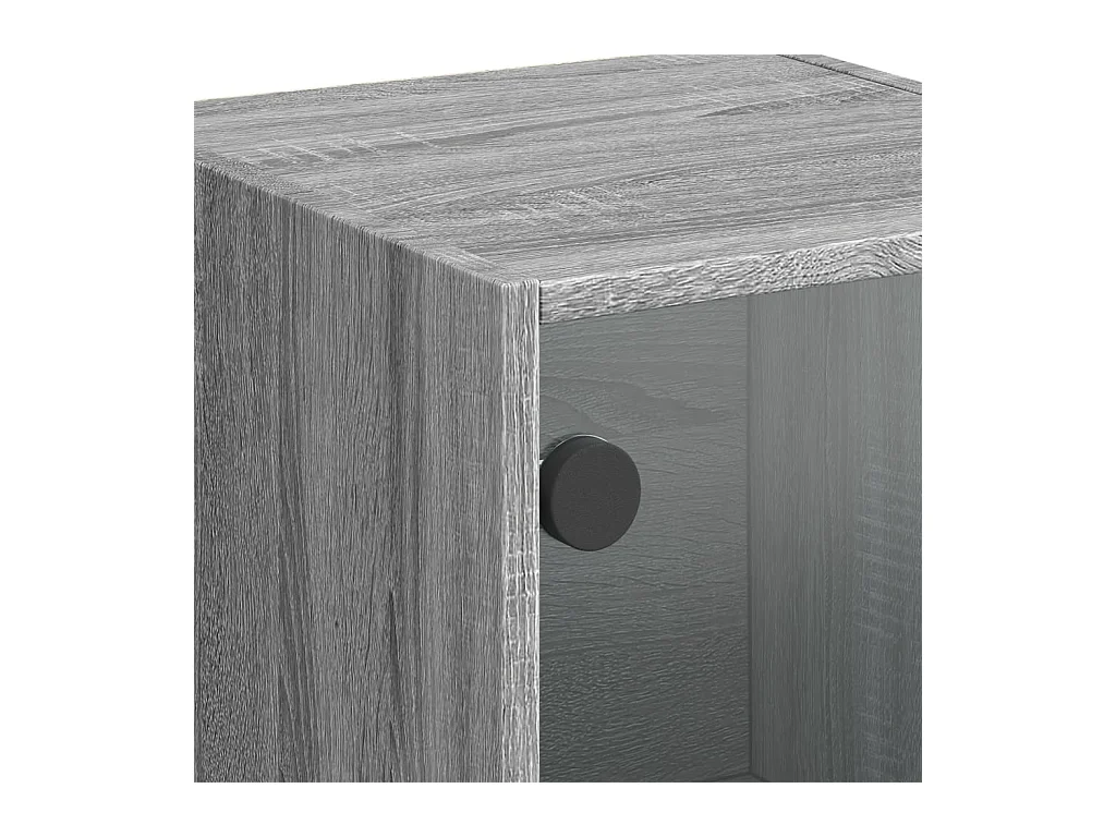 Credenza buffet cassettiera mobile contenitore organizer cucina soggiorno soggiorno con ante in vetro Sonoma 35 x 37 x 109 cm grigio 02_0030124