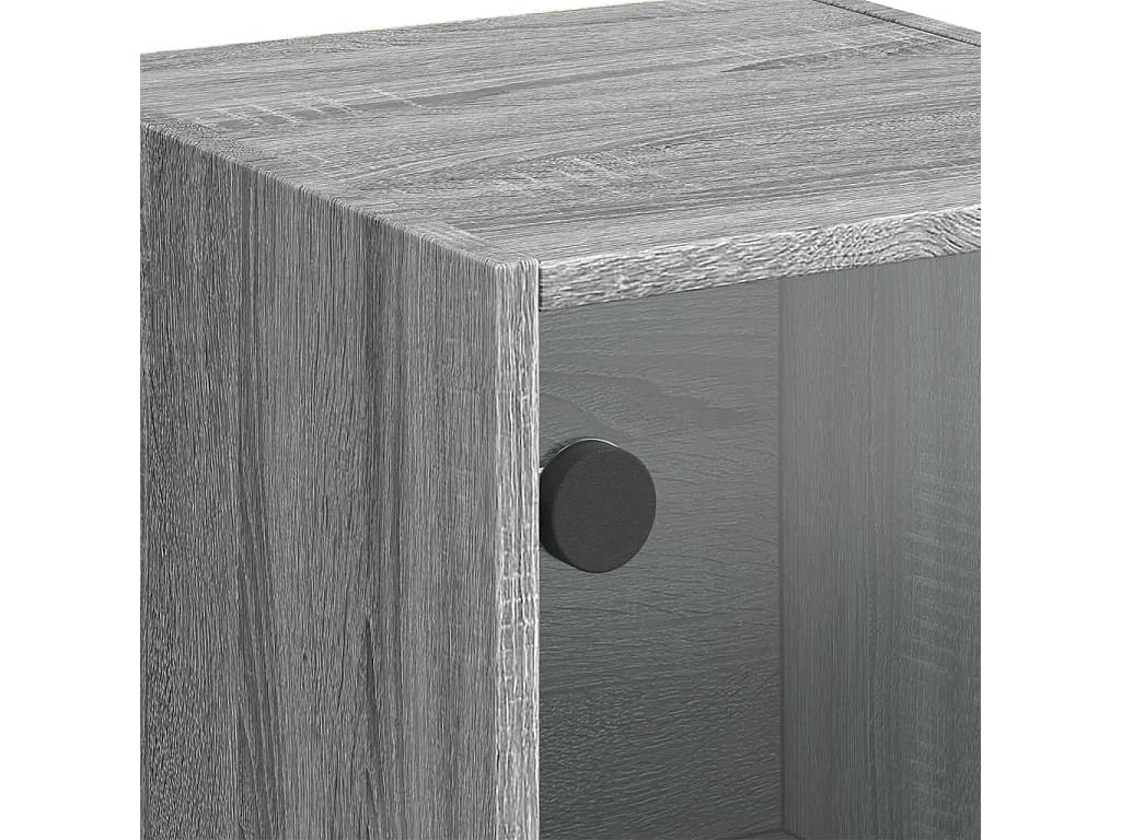 Aparador buffet cómoda mueble almacenaje organizador cocina salón salón con puertas de cristal Sonoma 35 x 37 x 109 cm gris 02_0030124