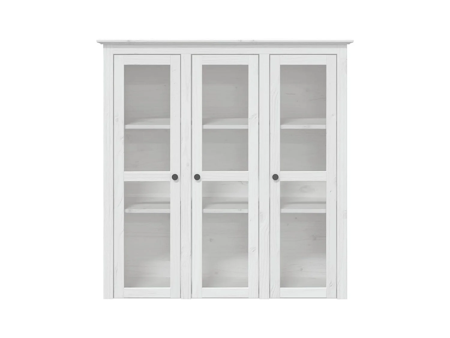 Aparador cômoda armário organizador de unidade de armazenamento cozinha sala de estar BODO 115,5 x 43 x 200,5 cm madeira maciça de pinho branco 02_0030799