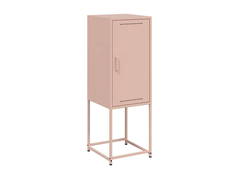 Buffet aparador cómoda armario mueble organizador cocina salón salón alto 36 x 39 x 107 cm acero rosa 02_0035154