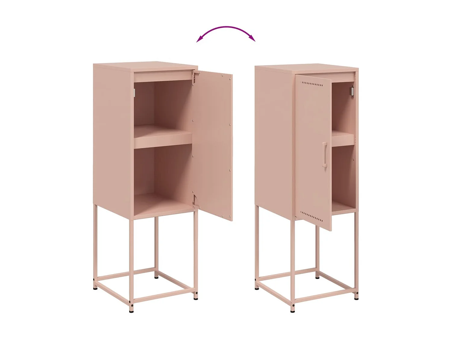 Buffet aparador cómoda armario mueble organizador cocina salón salón alto 36 x 39 x 107 cm acero rosa 02_0035154