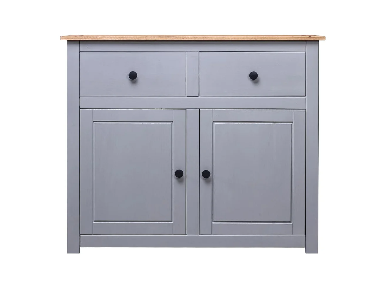 Aparador cômoda armário armário organizador cozinha sala sala 93 x 40 x 80 cm Pinho maciço Sortimento cinza panamá 02_0031810