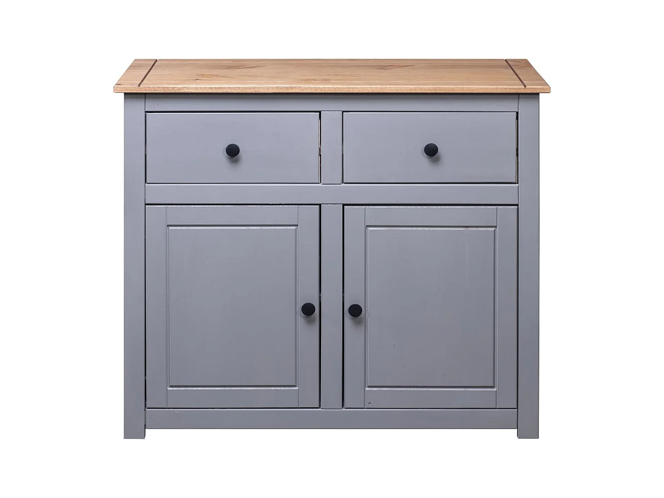 Aparador cômoda armário armário organizador cozinha sala sala 93 x 40 x 80 cm Pinho maciço Sortimento cinza panamá 02_0031810