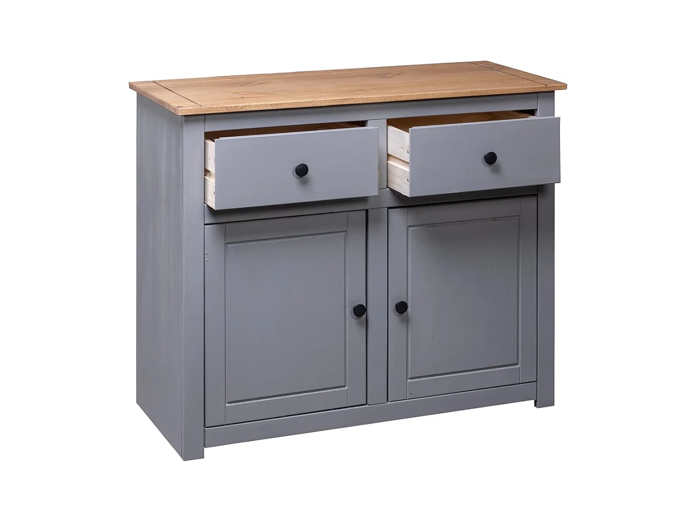 Aparador cômoda armário armário organizador cozinha sala sala 93 x 40 x 80 cm Pinho maciço Sortimento cinza panamá 02_0031810