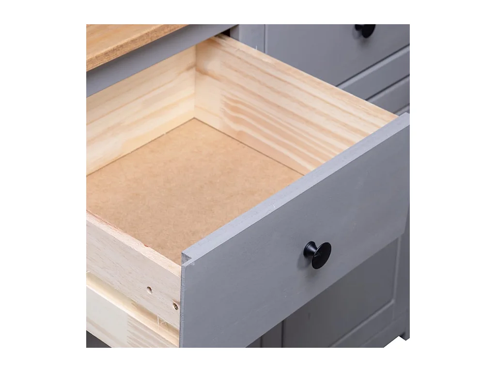 Aparador cômoda armário armário organizador cozinha sala sala 93 x 40 x 80 cm Pinho maciço Sortimento cinza panamá 02_0031810