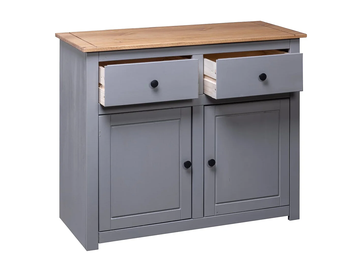 Aparador cómoda cómoda armario mueble organizador cocina salón salón 93 x 40 x 80 cm Pino macizo Surtido Panamá gris 02_0031810