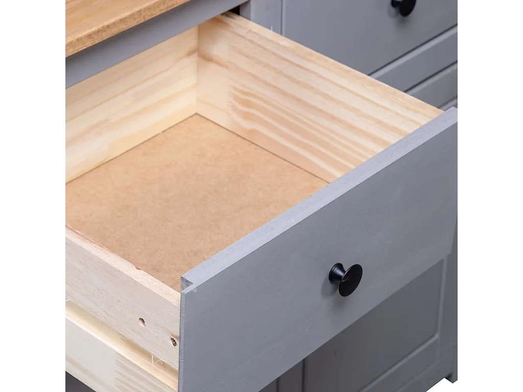 Aparador cómoda cómoda armario mueble organizador cocina salón salón 93 x 40 x 80 cm Pino macizo Surtido Panamá gris 02_0031810