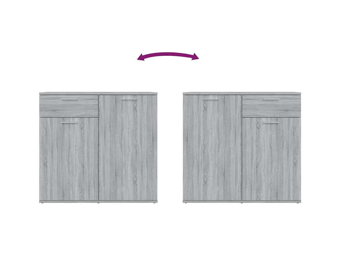 Aparador buffet cómoda armario unidad de almacenamiento organizador cocina salón salonsonoma 80 x 36 x 75 cm madera contrachapada gris 02_0036537