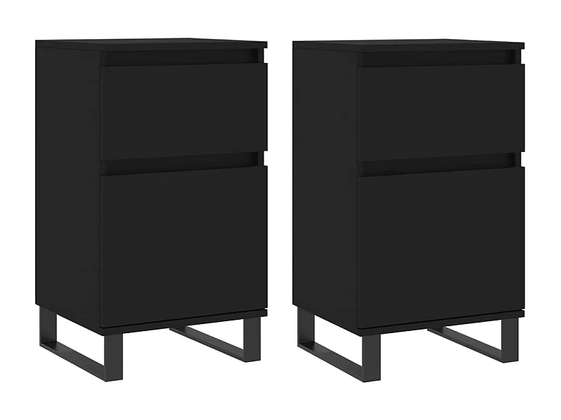 Credenza buffet cassettiera mobile contenitore organizer cucina soggiorno soggiorni set da 2 40 x 35 x 70 cm multistrato nero 02_0036902