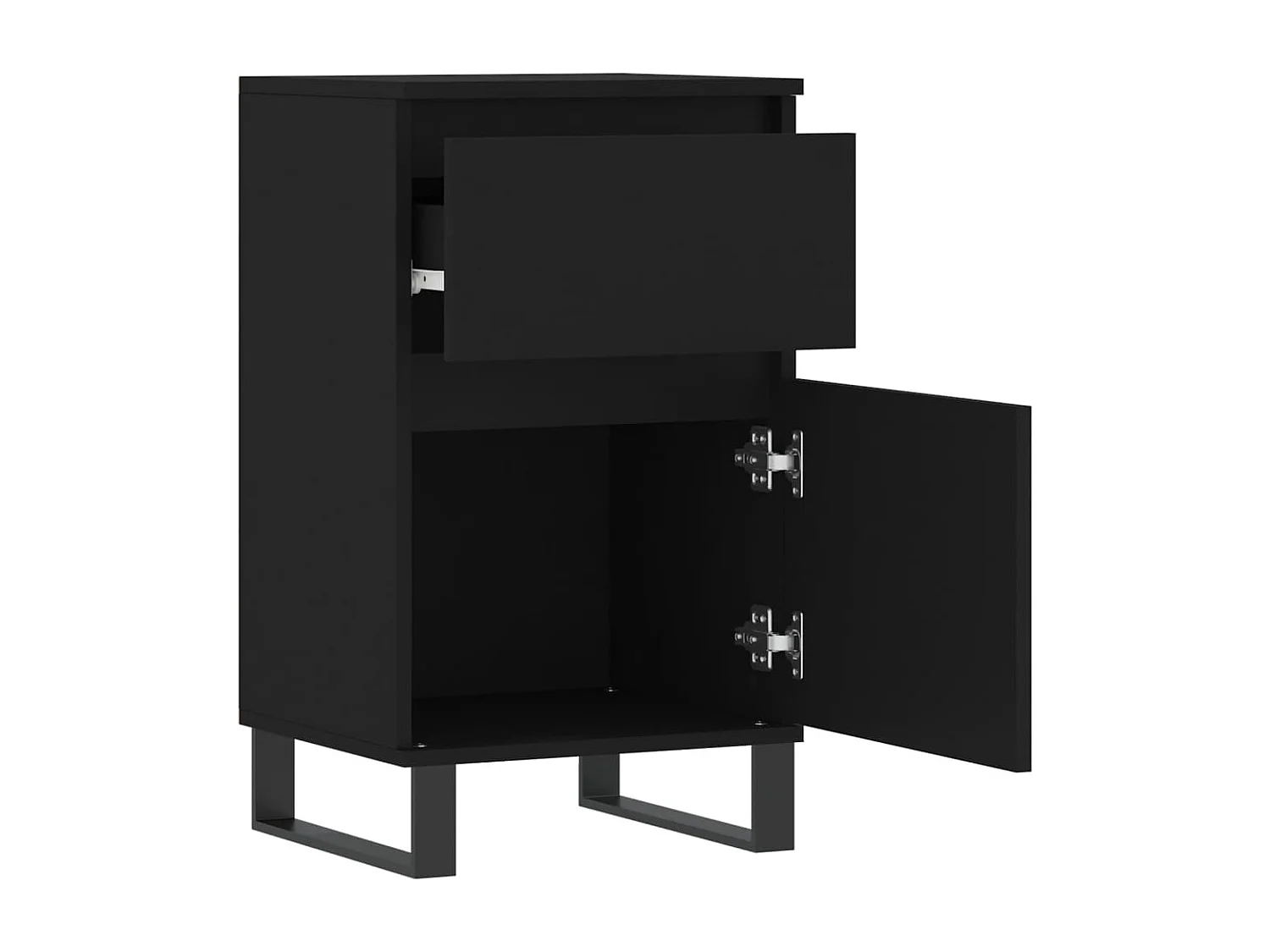 Aparador buffet cómoda armario mueble organizador cocina salón salón juego de 2 40 x 35 x 70 cm madera contrachapada negra 02_0036902
