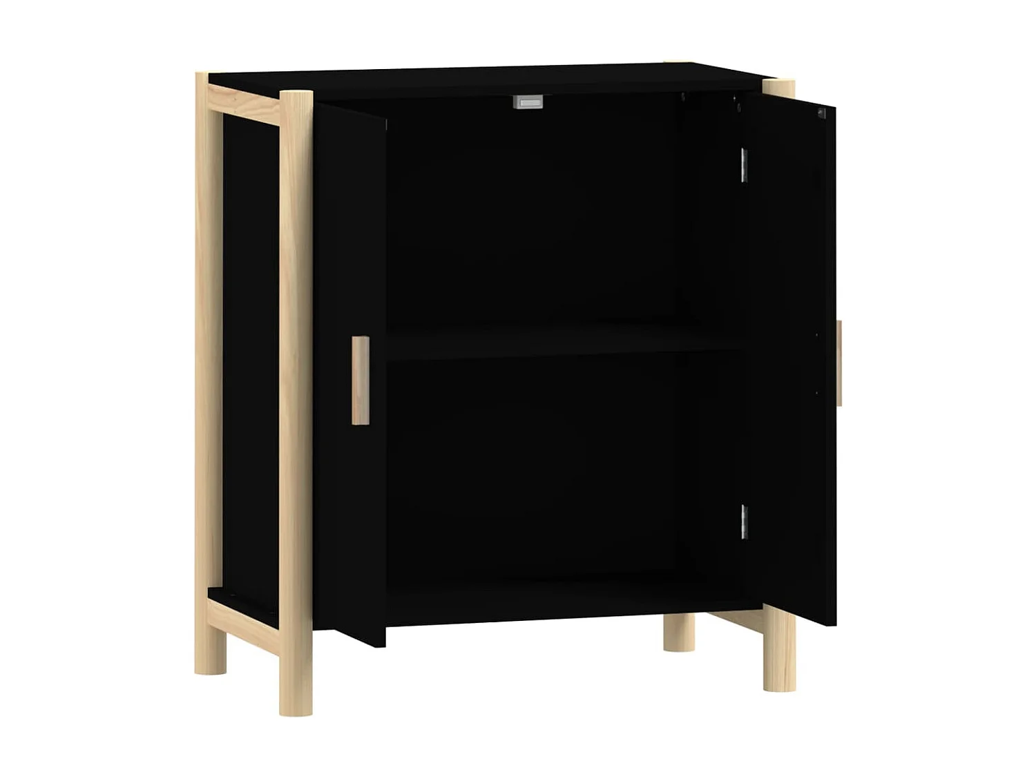 Credenza buffet cassettiera mobile contenitore organizer cucina soggiorno soggiorno 62 x 38 x 70 cm pannelli compositi nero 02_0036006