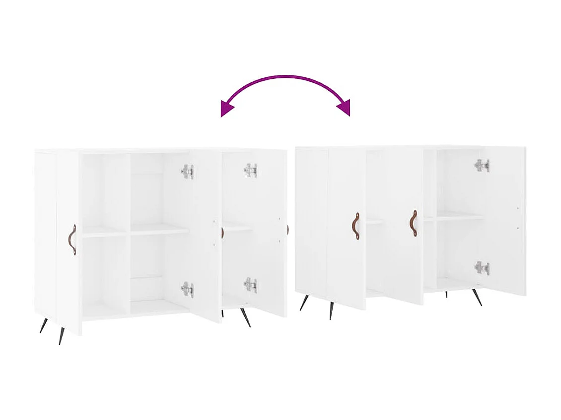 Credenza cassettiera cassettiera mobile contenitore organizer cucina soggiorno soggiorno 90 x 34 x 80 cm derivati ​​del legno bianco 02_0030536