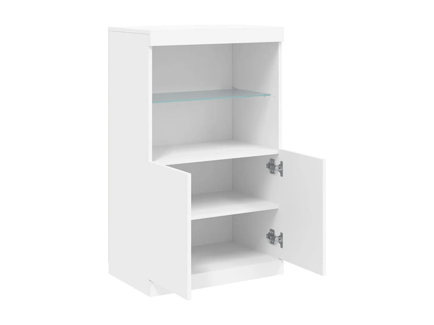 Aparador cômoda armário armário organizador cozinha sala sala com luzes LED 60,5 x 37 x 100 cm branco 02_0029854