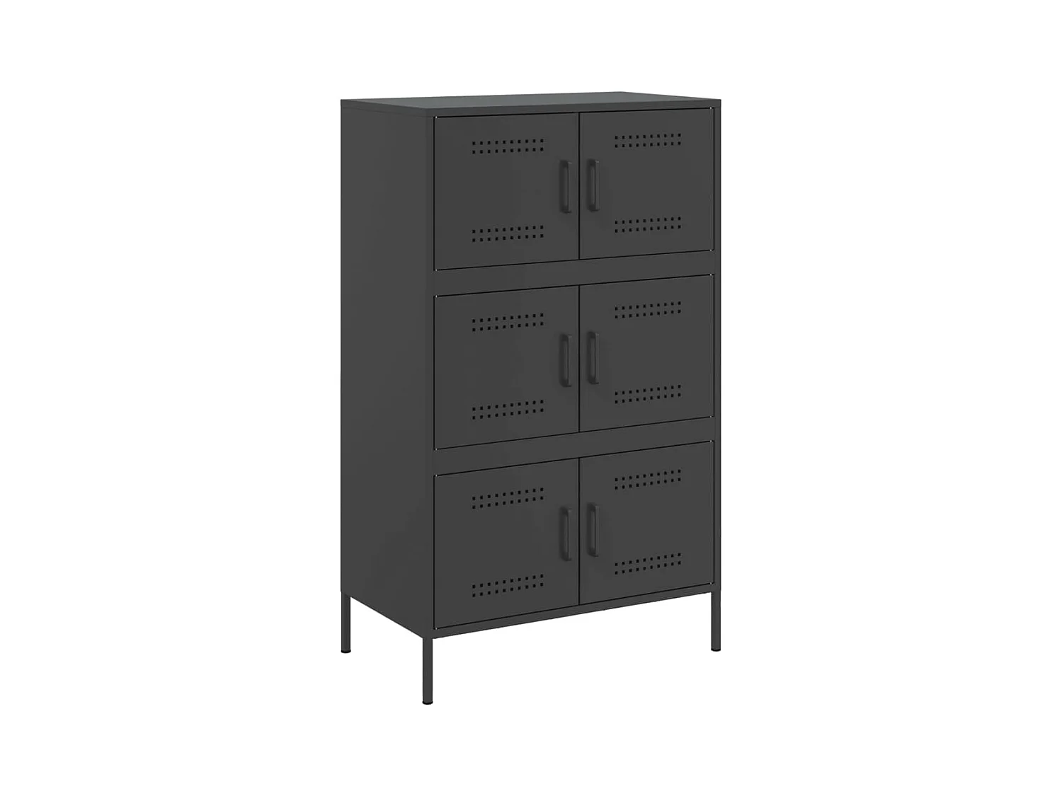 Buffet aparador cômoda armário organizador unidade cozinha sala sala alta 68 x 39 x 113 cm aço preto 02_0034966