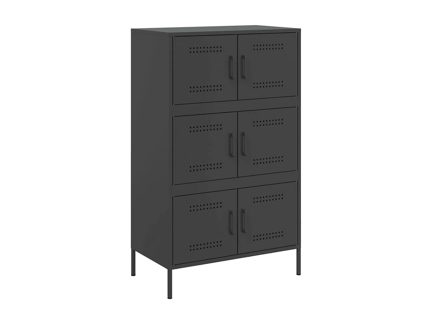 Buffet aparador cômoda armário organizador unidade cozinha sala sala alta 68 x 39 x 113 cm aço preto 02_0034966