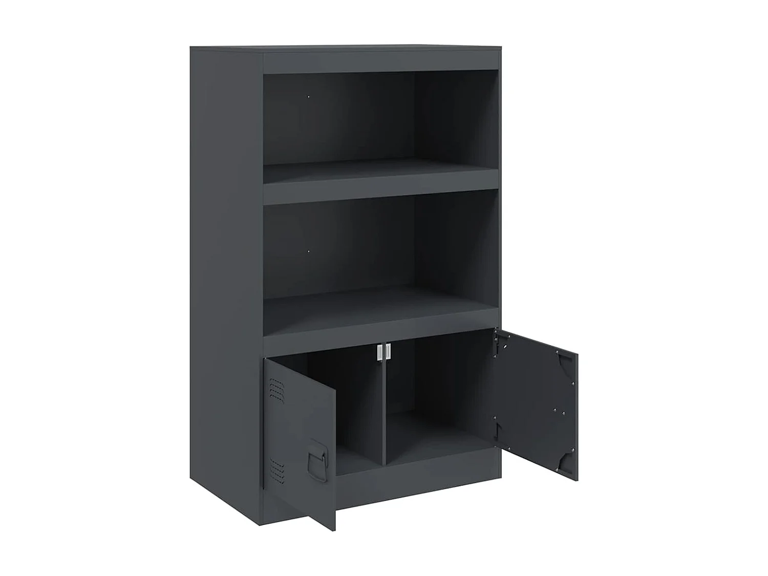 Credenza buffet cassettiera mobile contenitore organizer cucina soggiorno soggiorno 67 x 39 x 107 cm acciaio antracite 02_0029697