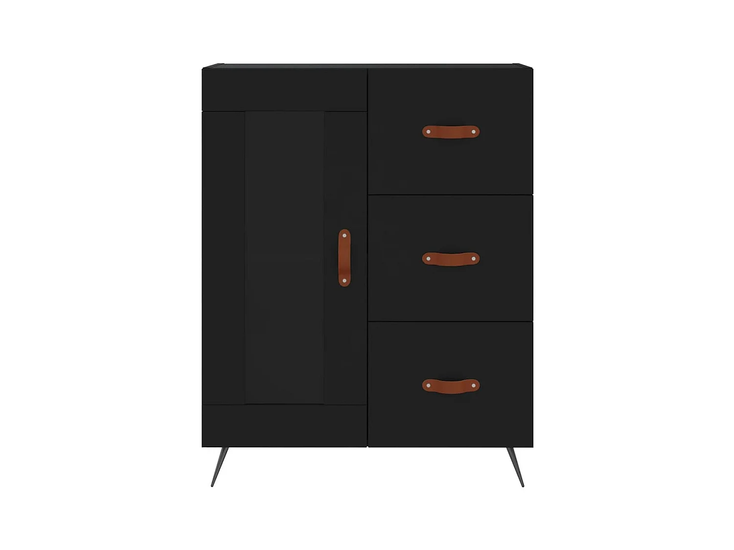 Credenza buffet cassettiera mobile contenitore organizer cucina soggiorno soggiorno alto 69,5 x 34 x 180 cm multistrato nero 02_0035035