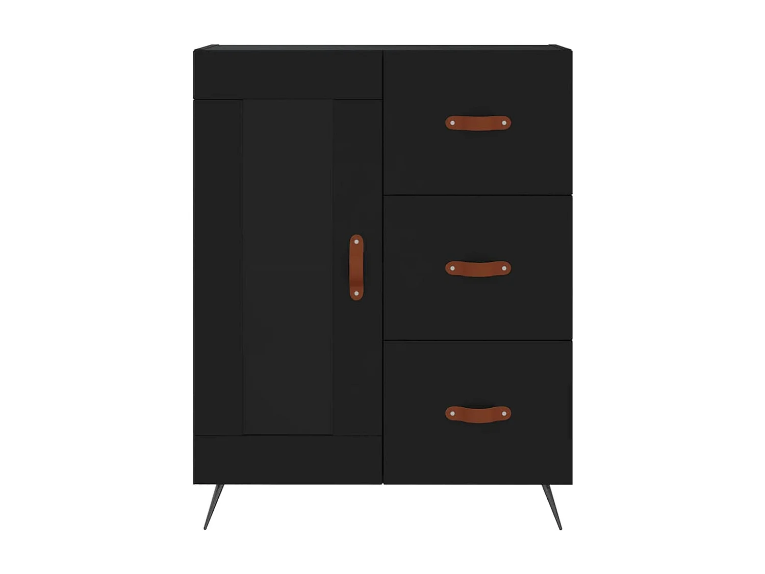 Credenza buffet cassettiera mobile contenitore organizer cucina soggiorno soggiorno alto 69,5 x 34 x 180 cm multistrato nero 02_0035035