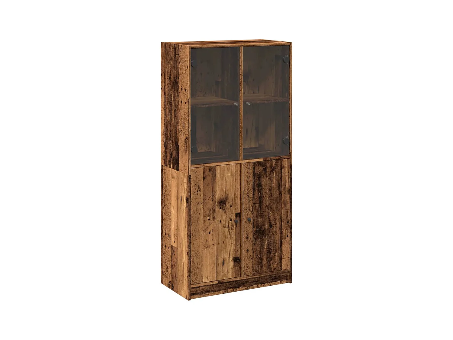 Aparador buffet cómoda armario mueble organizador cocina salón salón alto con puertas madera vieja 68 x 37 x 142 cm madera contrachapada marrón 02_0032248