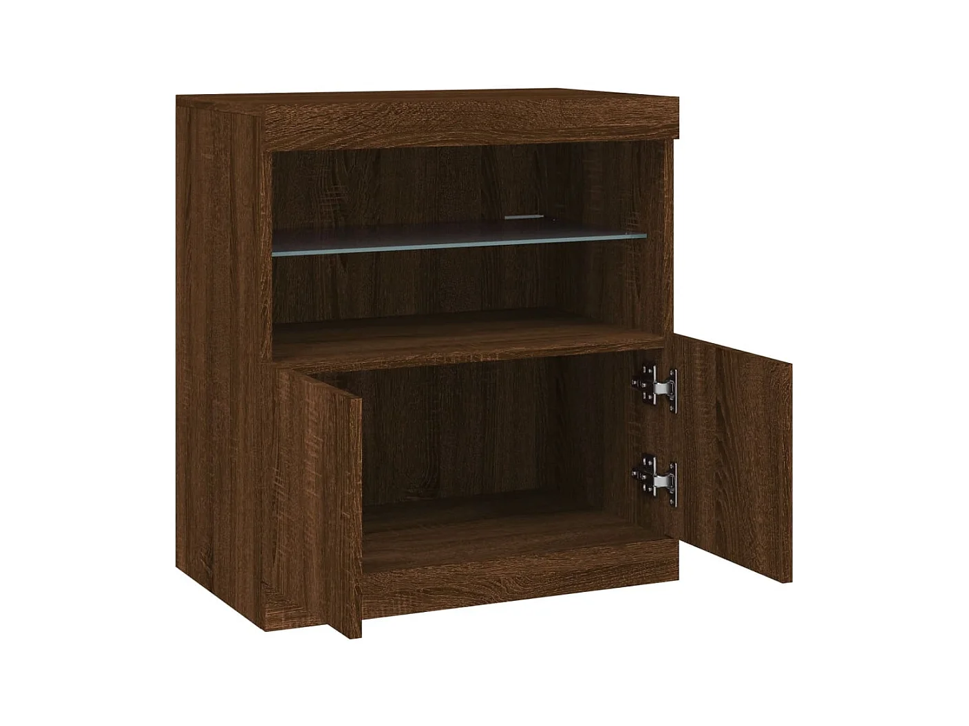 Aparador cômoda armário armário organizador cozinha sala sala com luzes LED 60 x 37 x 67 cm marrom 02_0029929