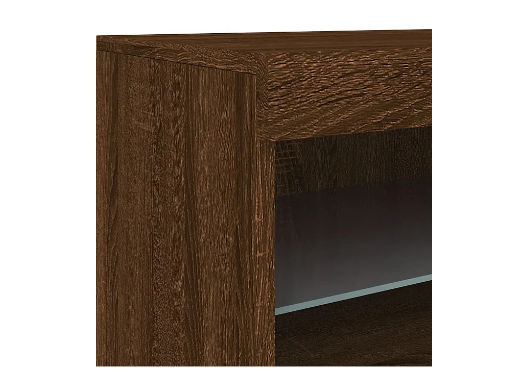 Aparador cômoda armário armário organizador cozinha sala sala com luzes LED 60 x 37 x 67 cm marrom 02_0029929