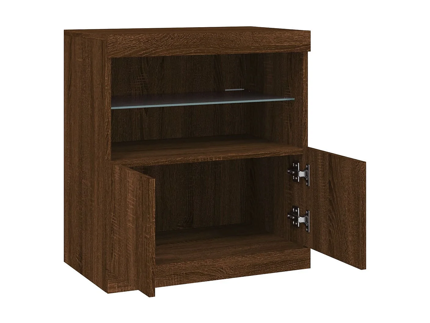 Credenza cassettiera cassettiera mobile contenitore organizer cucina soggiorno soggiorno con luci a LED 60 x 37 x 67 cm marrone 02_0029929