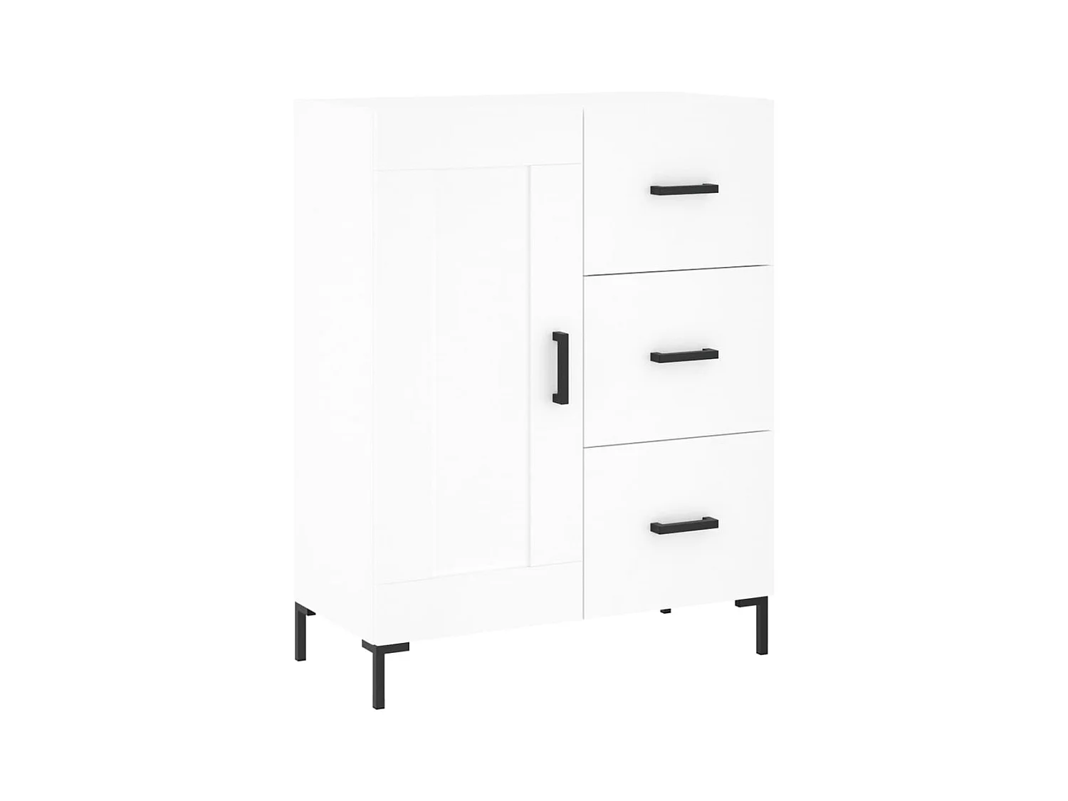 Credenza buffet cassettiera mobile contenitore organizer cucina soggiorno soggiorno alto 69,5 x 34 x 180 cm derivati ​​del legno bianco 02_0032683