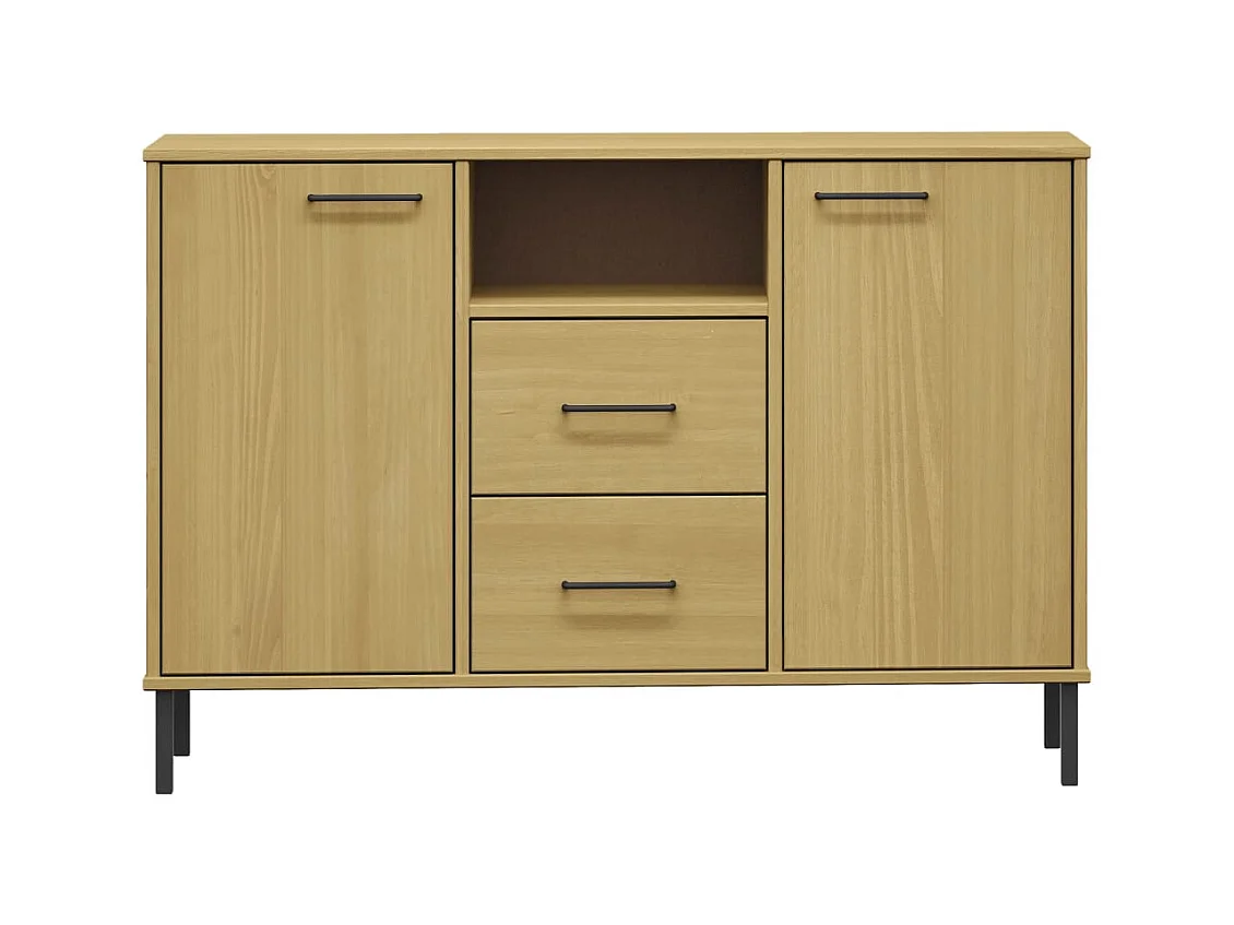 bahut commode armoire métal marron 113 x 40 x 77 cm 02_0030095